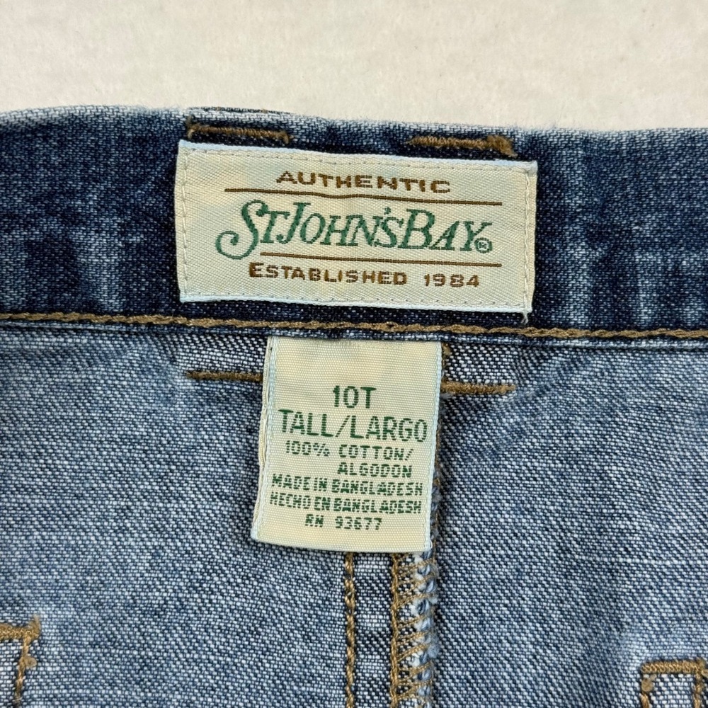 Vintage St Johns Bay Denim Maxi Skirt 100% Cotton Y2K Carpenter Western 10T - Picture 3 of 8